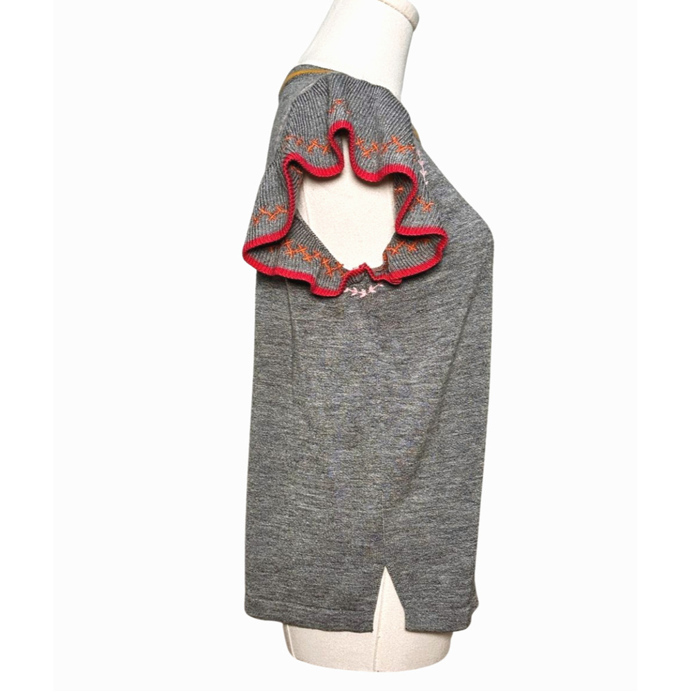 THML Gray Sweater with Yellow and Red Accents - Picture 4 of 7